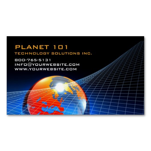 Wereldbollen rooster magnetisch visitekaartje (Voorkant)