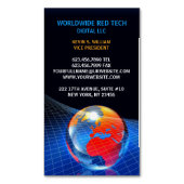 Wereldbollen rooster magnetisch visitekaartje (Voorkant Verticaal)