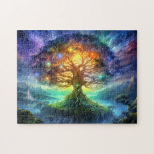 Wereldboom Yggdrasil van de noordse Viking-mytholo Legpuzzel