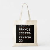 Wereldbraillendag, alfabet letters met een verslec tote bag (Achterkant)