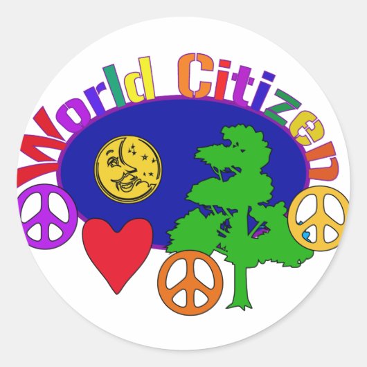 Wereldburger Ronde Sticker (Voorkant)