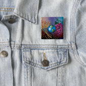 Wereldcommuniqué zondag vierkante button 5,1 cm (In situ)