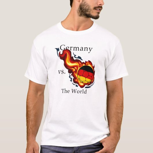 Wereldcup - Duitsland vs. het Wereld Flaming Footb T-shirt (Voorkant)