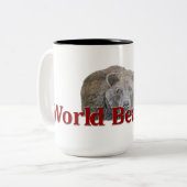 Werelddag Beer viering Rode typografie Tekening Tweekleurige Koffiemok (Voorkant links)