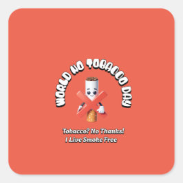 Werelddag tegen tabak vierkante sticker