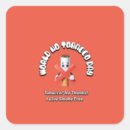 Werelddag tegen tabak vierkante sticker