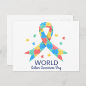 Werelddag van autisme briefkaart (Voorkant / Achterkant)