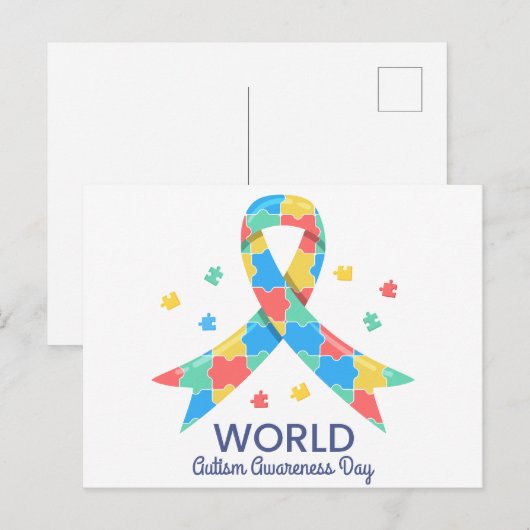 Werelddag van autisme briefkaart (Voorkant / Achterkant)