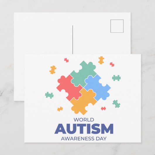 Werelddag van autisme feestdagenkaart (Voorkant / Achterkant)
