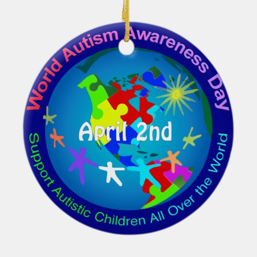 Werelddag van autisme keramisch ornament (Achterkant)