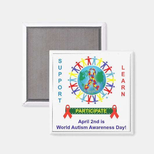 Werelddag van autisme magneet (Voorkant / Achterkant)