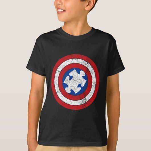 Werelddag van autisme Puzzle Superheld Boys K T-shirt (Voorkant)