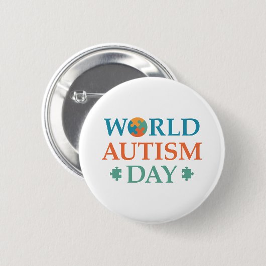 Werelddag van autisme ronde button 5,7 cm (Voorkant /achterkant)