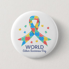 Werelddag van autisme ronde button 5,7 cm