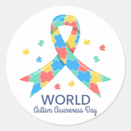 Werelddag van autisme ronde sticker