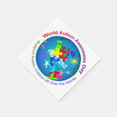 Werelddag van autisme servet (Hoek)