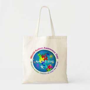 Werelddag van autisme tote bag