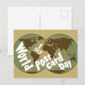 Werelddag van Briefkaart met typografische kaart v (Voorkant / Achterkant)