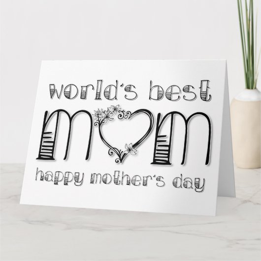 Werelddag van de beste moeder kaart (Voorkant)