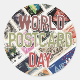 Werelddag van de Briefkaart Ronde Sticker