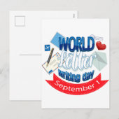 werelddag van de brieven feestdagenkaart (Voorkant / Achterkant)