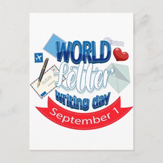 werelddag van de brieven feestdagenkaart (Voorkant)