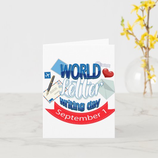 werelddag van de brieven kaart (Gele Bloem)