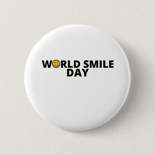 Werelddag van de glimlach ronde button 5,7 cm (Voorkant)