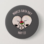 Werelddag van de Gothic Button met hartschedel (Voorkant)