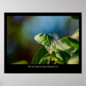 Werelddag van de hagedis, iguana poster (Voorkant)