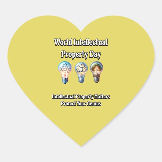 Werelddag van de Intellectuele Eigendom: Bescherm Hart Sticker (Voorkant)