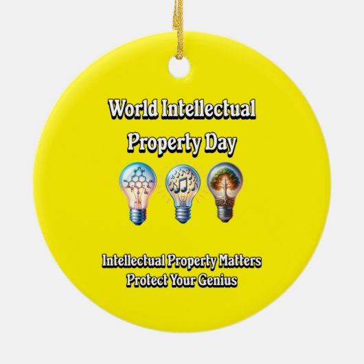 Werelddag van de Intellectuele Eigendom: Bescherm  Keramisch Ornament (Achterkant)