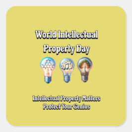 Werelddag van de Intellectuele Eigendom: Bescherm Vierkante Sticker