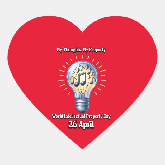 Werelddag van de Intellectuele Eigendom Hart Sticker (Voorkant)