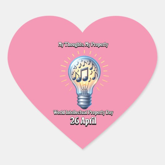 Werelddag van de Intellectuele Eigendom Hart Sticker (Voorkant)