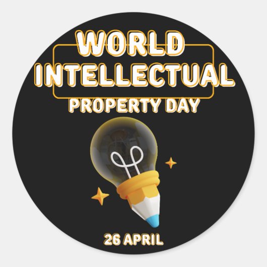Werelddag van de Intellectuele Eigendom Ronde Sticker (Voorkant)