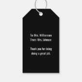 Werelddag van de Internationale Teachers Eat Teach Cadeaulabel (Achterkant)