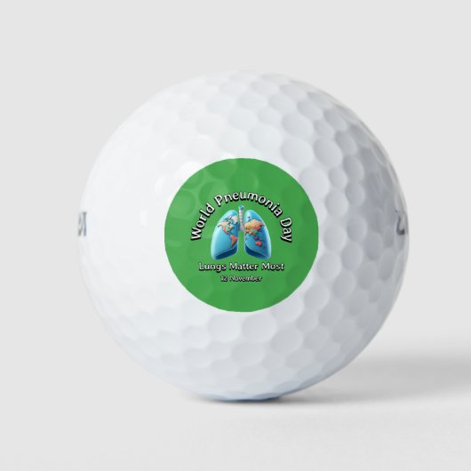 Werelddag van de longontsteking. Longen zijn het b Golfballen (Voorkant)