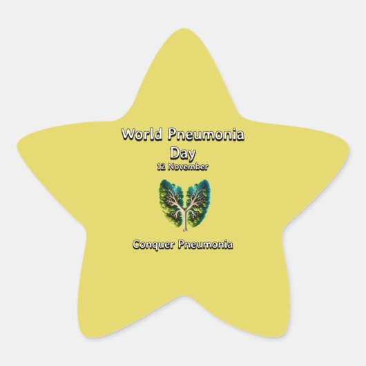 Werelddag van de longontsteking. Verover longontst Ster Sticker (Voorkant)