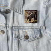 Werelddag van de olifant vierkante button 5,1 cm (In situ)