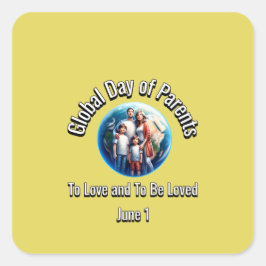 Werelddag van de ouders: Liefde en Liefde Vierkante Sticker