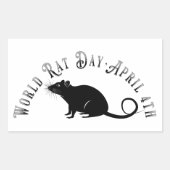 Werelddag van de Rat Rechthoekige Sticker (Voorkant)