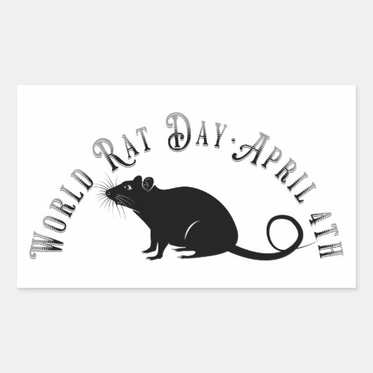 Werelddag van de Rat Rechthoekige Sticker (Voorkant)