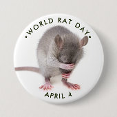 Werelddag van de Rat Ronde Button 7,6 Cm (Voorkant)