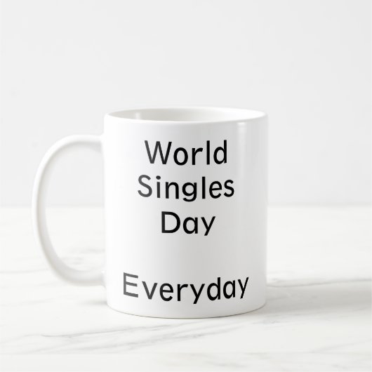 Werelddag van de singles. Elke dag. Koffiemok (Links)