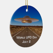 Werelddag van de UFO Keramisch Ornament (Rechts)
