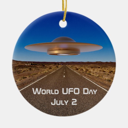 Werelddag van de UFO Keramisch Ornament (Voorkant)