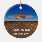 Werelddag van de UFO Keramisch Ornament (Achterkant)