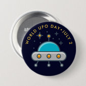 Werelddag van de UFO Ronde Button 7,6 Cm (Voorkant /achterkant)