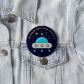 Werelddag van de UFO Ronde Button 7,6 Cm (In situ)